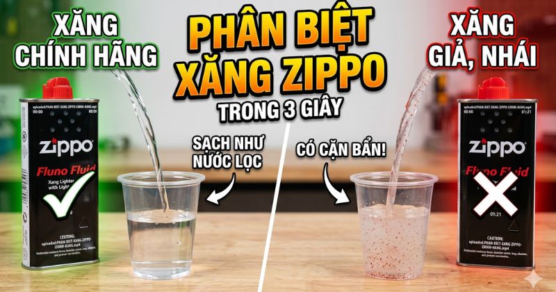 3 dấu hiệu nhận biết xăng Zippo chính hãng
