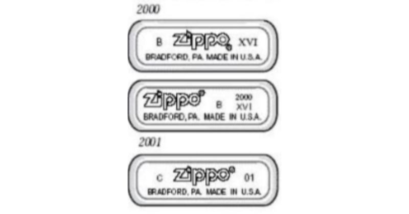 Mộc đáy Zippo giai đoạn 2000 – 2001